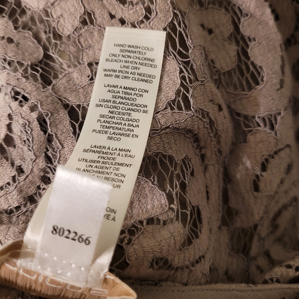 Chico's Taupe Lace Open-Front Tunic - Picture 6 of 6